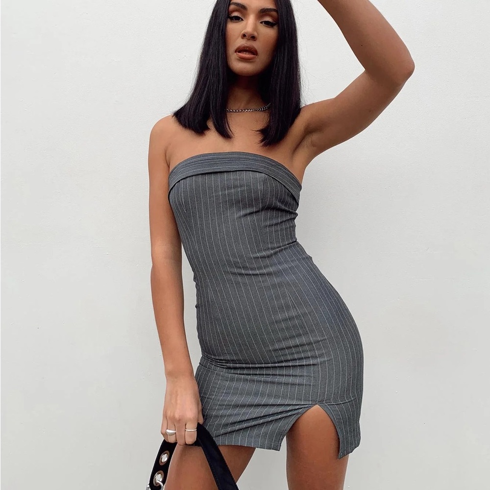 Princess Polly Gray Strapless Dress